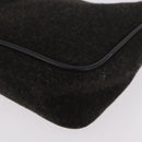 PRADA PRADA Sports Hand Pouch Wool Khaki Silver Auth 183889A-16
