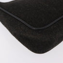 PRADA PRADA Sports Hand Pouch Wool Khaki Silver Auth 183889A-17