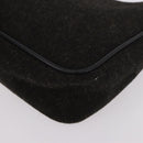 PRADA PRADA Sports Hand Pouch Wool Khaki Silver Auth 183889A-18