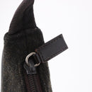 PRADA PRADA Sports Hand Pouch Wool Khaki Silver Auth 183889A-8