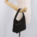PRADA PRADA Sports Hand Pouch Wool Khaki Silver Auth 183889A-22