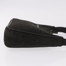 PRADA PRADA Sports Hand Pouch Wool Khaki Silver Auth 183889A-3