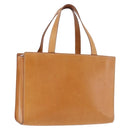 CELINE Hand Bag Leather Brown Silver Auth 183890-1