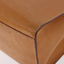 CELINE Hand Bag Leather Brown Silver Auth 183890-15
