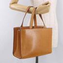 CELINE Hand Bag Leather Brown Silver Auth 183890-26