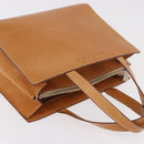 CELINE Hand Bag Leather Brown Silver Auth 183890-7