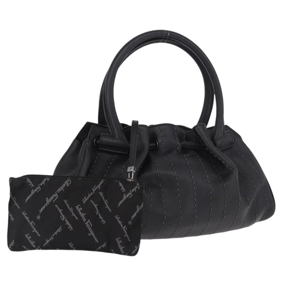 Salvatore Ferragamo Handtas Leer Zwart Authentiek 183891A