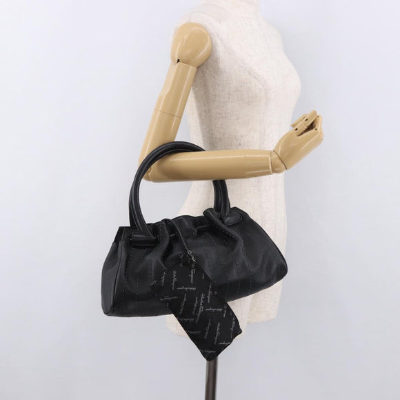 Salvatore Ferragamo Handtas Leer Zwart Authentiek 183891A
