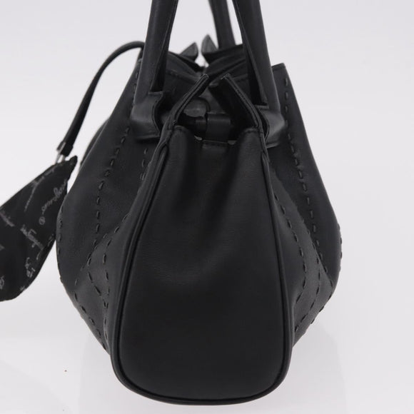 Salvatore Ferragamo Handtas Leer Zwart Authentiek 183891A