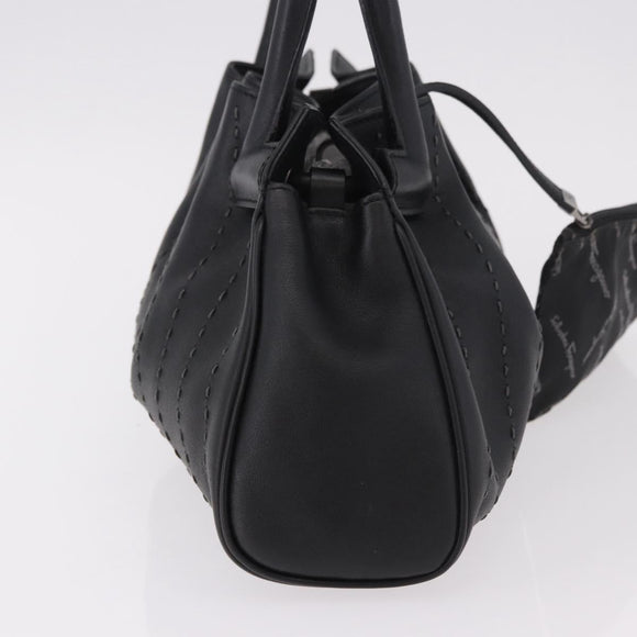 Salvatore Ferragamo Handtas Leer Zwart Authentiek 183891A