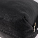 Salvatore Ferragamo Gancini Shoulder Bag Leather Black Silver Auth 183892A-14