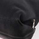 Salvatore Ferragamo Gancini Shoulder Bag Leather Black Silver Auth 183892A-16