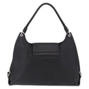 Salvatore Ferragamo Gancini Shoulder Bag Leather Black Silver Auth 183892A-2