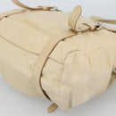 PRADA Tote Bag Leather Beige Silver Auth 183893V-16