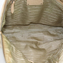 PRADA Tote Bag Leather Beige Silver Auth 183893V-10