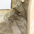PRADA Tote Bag Leather Beige Silver Auth 183893V-23