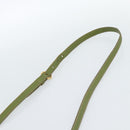 Miu Miu Tote Bag Leather 2way Green Gold Auth 183894M-14