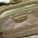 Miu Miu Tote Bag Leather 2way Green Gold Auth 183894M-19