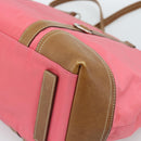 PRADA Tote Bag Leather Nylon Pink Silver Auth 183896V-15