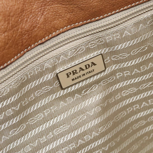 PRADA Tote Bag Leather Nylon Pink Silver Auth 183896V
