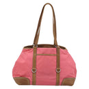 PRADA Tote Bag Leather Nylon Pink Silver Auth 183896V-2