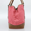 PRADA Tote Bag Leather Nylon Pink Silver Auth 183896V-3