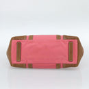 PRADA Tote Bag Leather Nylon Pink Silver Auth 183896V-5