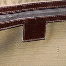 FENDI Zucca Canvas Mamma Baguette Tote Bag Black Brown Auth 183898-18