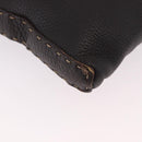 FENDI Celeria Umhängetasche Leder Schwarz Silber Auth 183899A-9