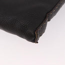 FENDI Celeria Umhängetasche Leder Schwarz Silber Auth 183899A-14