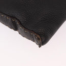 FENDI Celeria Umhängetasche Leder Schwarz Silber Auth 183899A-15