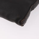FENDI Celeria Umhängetasche Leder Schwarz Silber Auth 183899A-16
