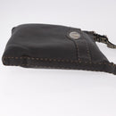 FENDI Celeria Umhängetasche Leder Schwarz Silber Auth 183899A-3