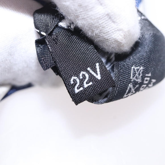 CHANEL Ribbon Scarf Silk Navy CC Auth 183940M