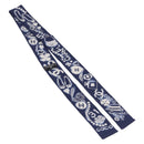 CHANEL Ribbon Scarf Silk Navy CC Auth 183940M-2