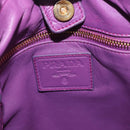 PRADA Shoulder Bag Leather Purple Gold Auth 183941A-18