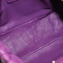 PRADA Shoulder Bag Leather Purple Gold Auth 183941A-10