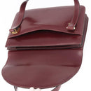 CELINE Hand Bag Leather Bordeaux Gold Auth 183942-15