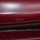 CELINE Hand Bag Leather Bordeaux Gold Auth 183942-16