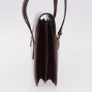 CELINE Hand Bag Leather Bordeaux Gold Auth 183942-5