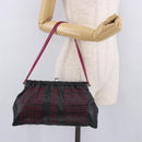 Miu Miu Shoulder Bag Leather Black Silver Auth 183943V-23