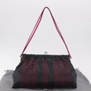 Miu Miu Shoulder Bag Leather Black Silver Auth 183943V-12
