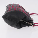 Miu Miu Shoulder Bag Leather Black Silver Auth 183943V-3