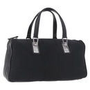 CHANEL Choco Bar Hand Bag Nylon Black Silver CC Auth 183944SAM-1