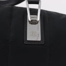 CHANEL Choco Bar Hand Bag Nylon Black Silver CC Auth 183944SAM-18