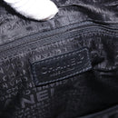 CHANEL Choco Bar Hand Bag Nylon Black Silver CC Auth 183944SAM-20