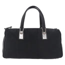CHANEL Choco Bar Hand Bag Nylon Black Silver CC Auth 183944SAM-13