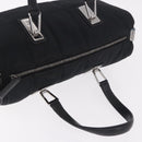 CHANEL Choco Bar Hand Bag Nylon Black Silver CC Auth 183944SAM-6