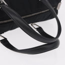 CHANEL Choco Bar Hand Bag Nylon Black Silver CC Auth 183944SAM-7