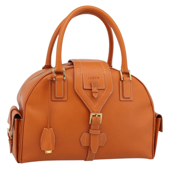 LOEWE Sender Handtas Leer Oranje Goud Auth 183945V